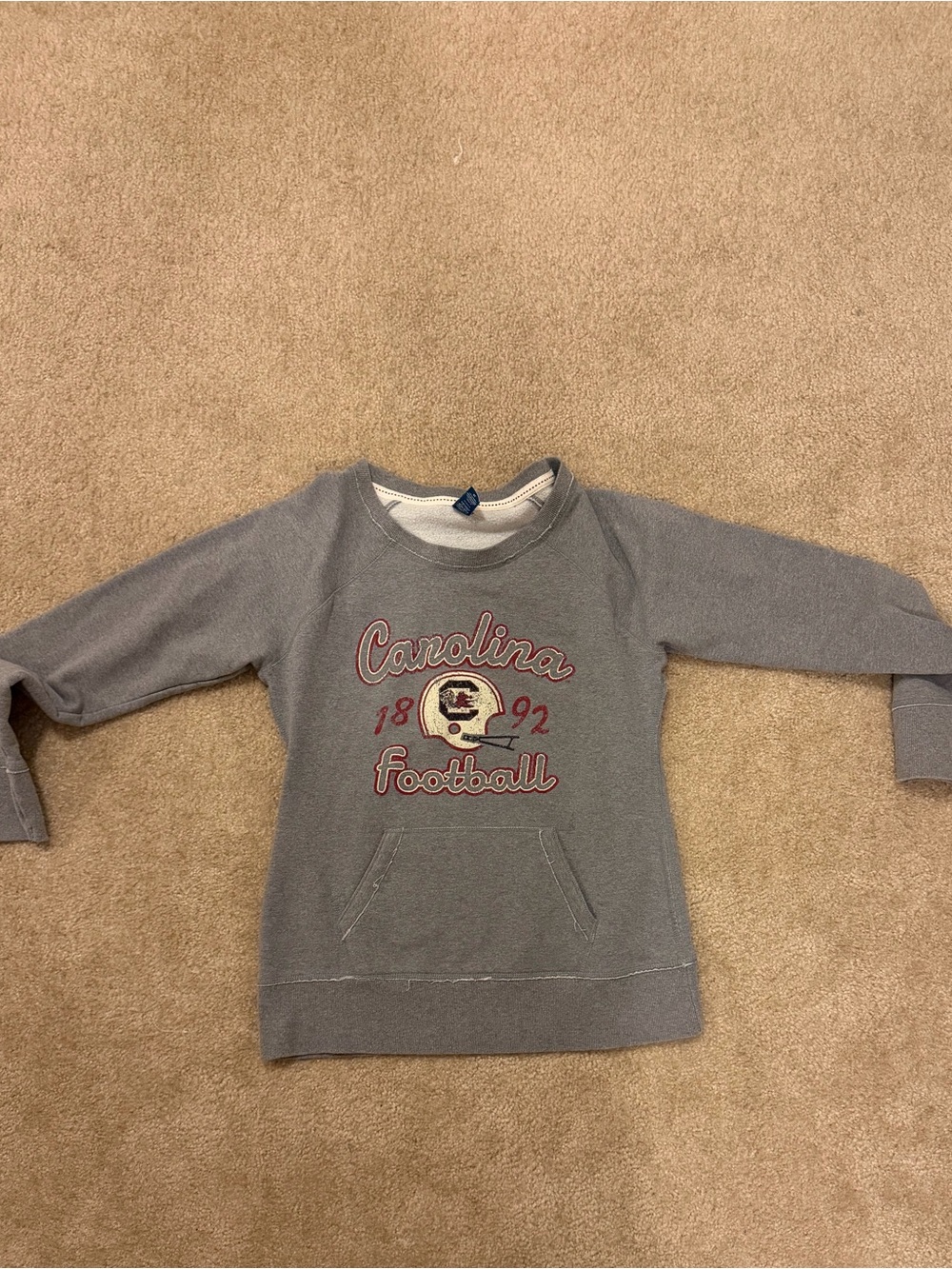 Gray 'Carolina Football' Womens Fitted Sweatshirt